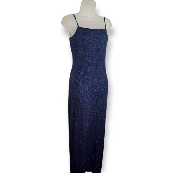 City Triangles Y2K Blue Sparlke Bodycon Maxi Gown size Medium - Picture 1 of 6